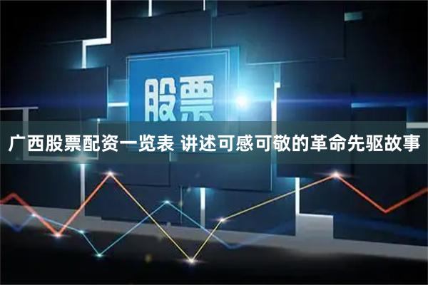 广西股票配资一览表 讲述可感可敬的革命先驱故事